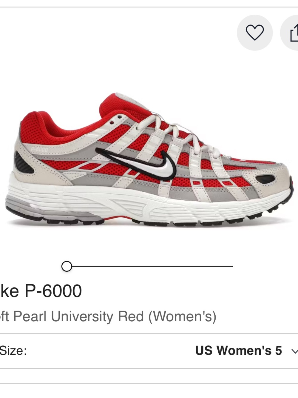 Nike P-6000 Women's Sneakers - University Red, Soft Pearl, Black